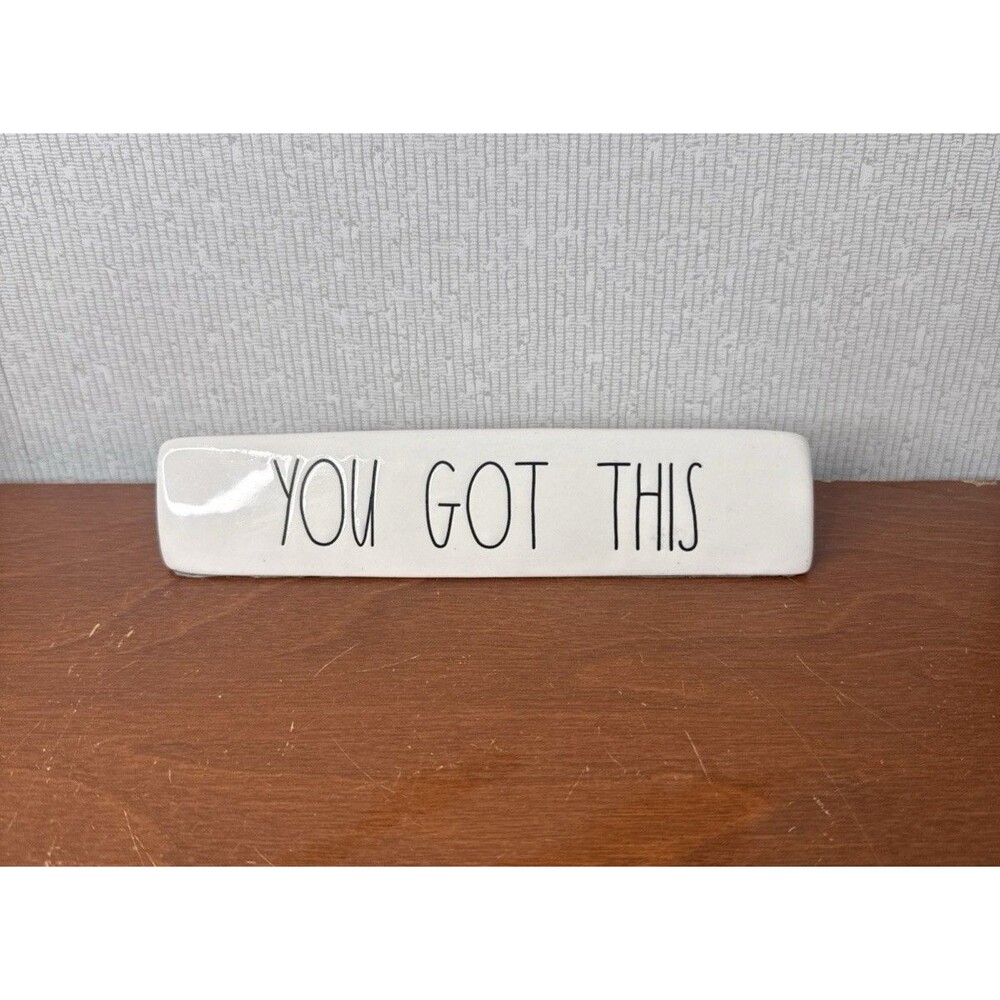 Rae Dunn YOU GOT THIS Ceramic Office Desk Plaque Sign Paperweight Decor Decor 8"